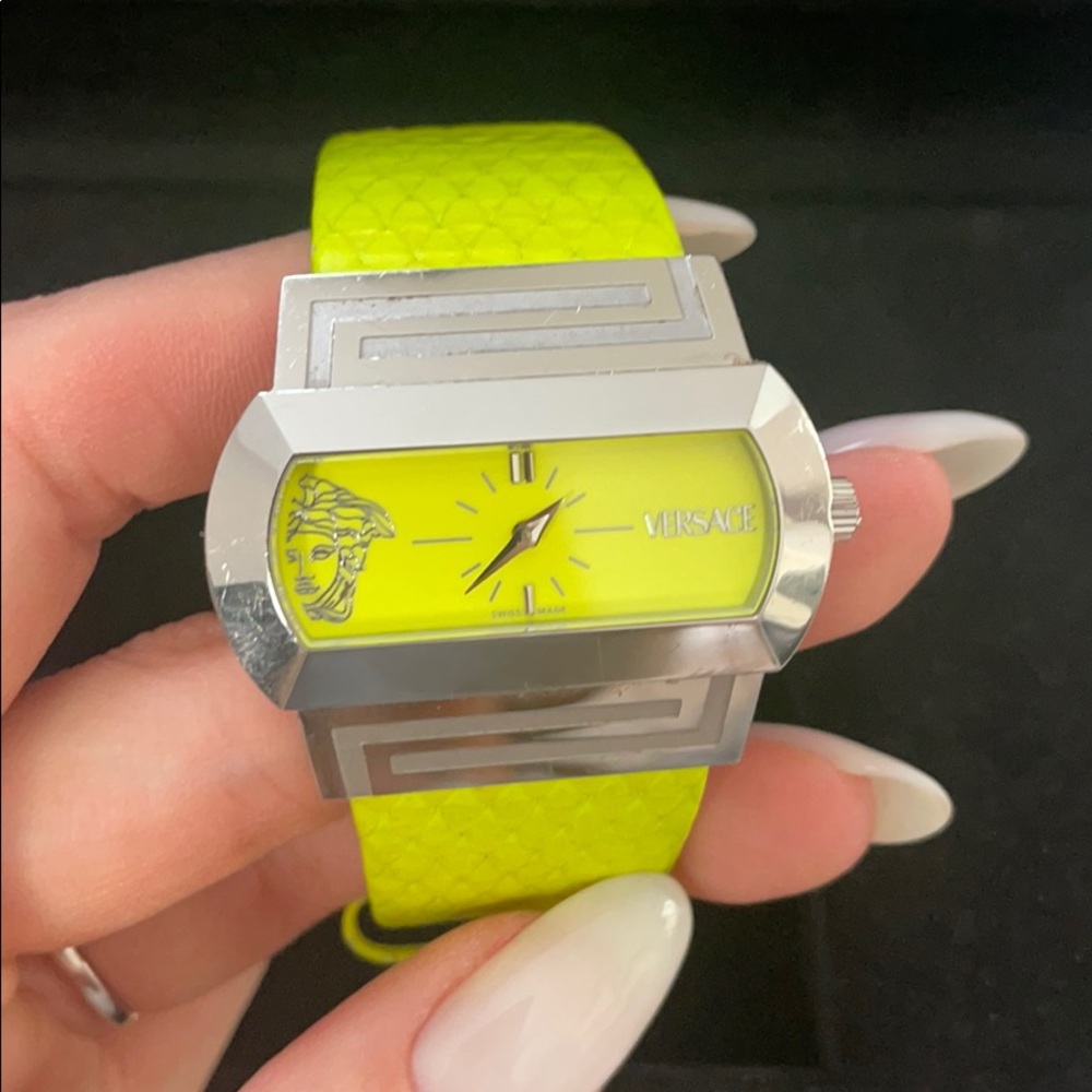 Versace neon leather watch